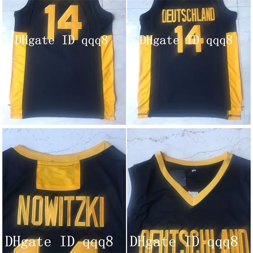 NC01 Toppkvalitet 1 Dirk Nowitzk Jerseys Deutschland Germany College Basketball 100% Stiched Size S-XXXL