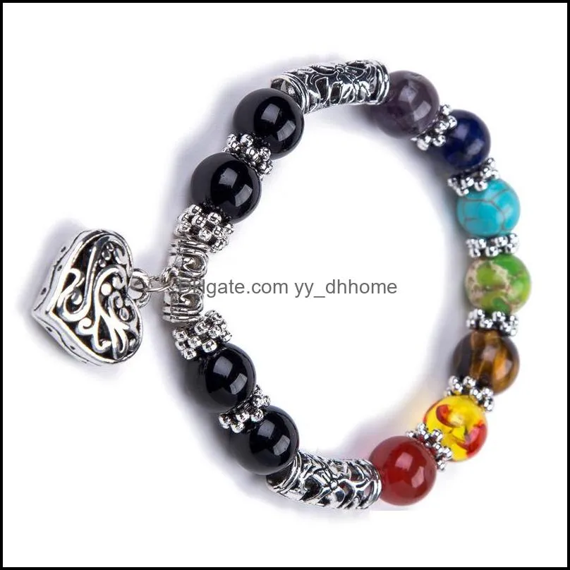 2018 New Arrival 7 Chakra Bracelet Men Healing Balance Beads Reiki Buddha Prayer Natural Stone Yoga Bracelet For Women Dropshipping