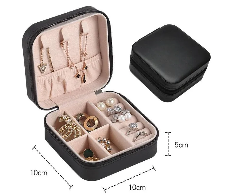Portable Travel Storage Boxes Organizer PU Leather Display Storage Case for Necklace Earrings Ring Jewelry Holder Box k1047