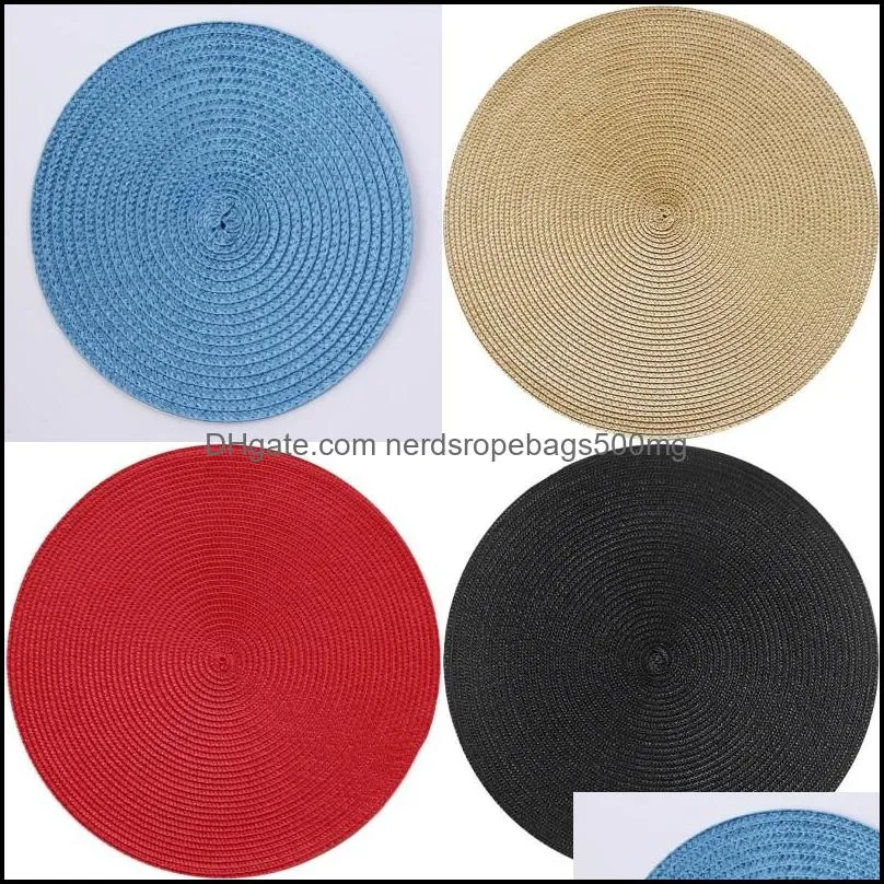 Manual Weave Placemat Plate Round Mat PP Insulation Pads Coaster Home Environment Protection Accessories 1 6hj K2