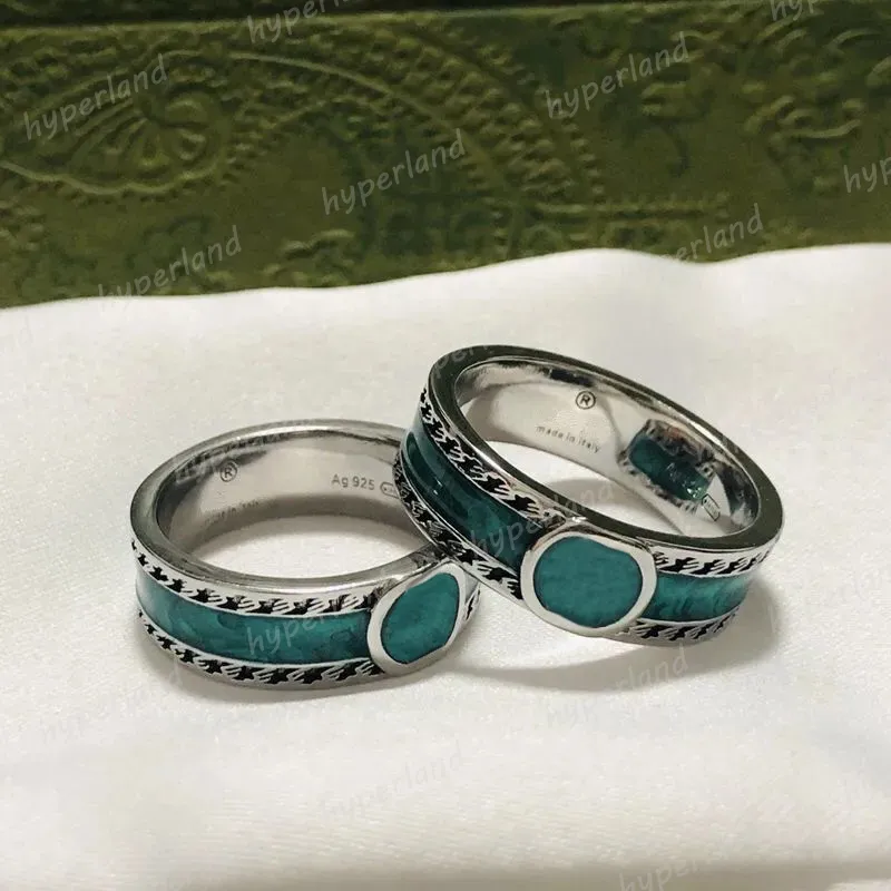 에나멜 반지 Mens Womens Love Engagement Ring 디자이너 쥬얼리 빈티지 편지 925 실버 로즈 골드 반지 커플 티타늄 스틸 G Ringe 2022