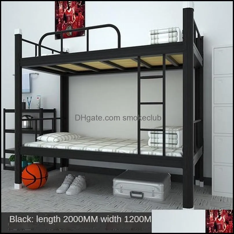Upper and lower double-layer iron bed staff adjustable high bed student dormitory double-layer profile iron frame rental room bed(The logistics price Pls Contact