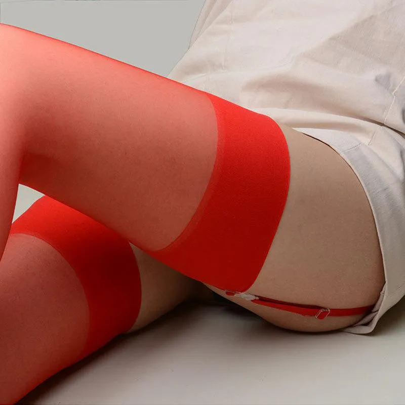 Socks & Hosiery Soild Color Medias De Mujer Rib Cut Top Thigh High Stockings Ultra Thin Transparent Silk Women Sexy Seamless UnderwearSocks