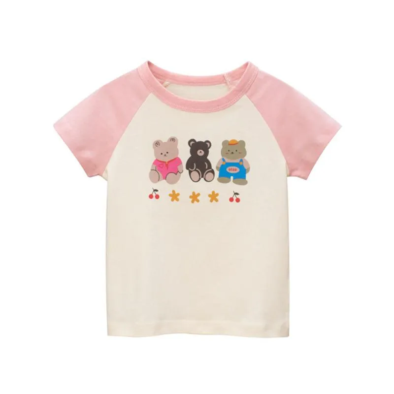 T-shirts menoea kinderen zomers shorts mouwen mouwen tops voor babymeisjes jongens schattige cartoon print tees kindercasual kledingt-shirts