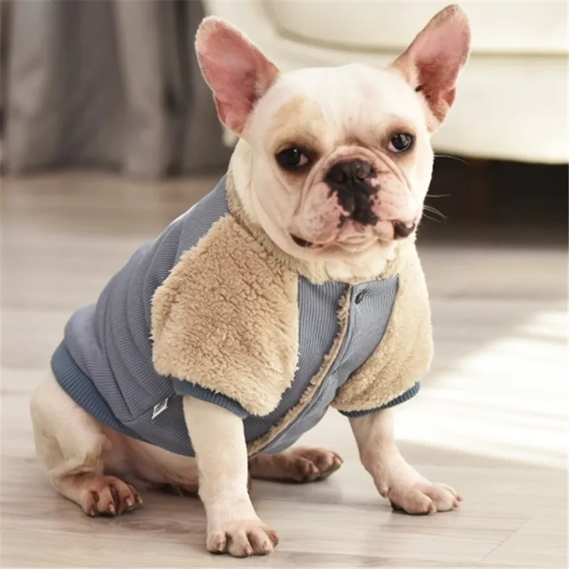 Französische Bulldogge Kleidung Mops Hund Kleidung verdicken warme Haustier Outfit Pomeranian Schnauzer Corgi Hundekostüm Mantel Jacke Kleidungsstück 201102