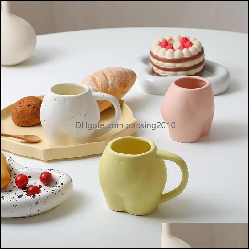 Canecas Drinkwares Cozinha Bar Garden Home Garden Cerâmica Criativa Mulher Corpo Coffee Milk Caneca Buscpture Copo Sala de estar Dinin Dh6nh