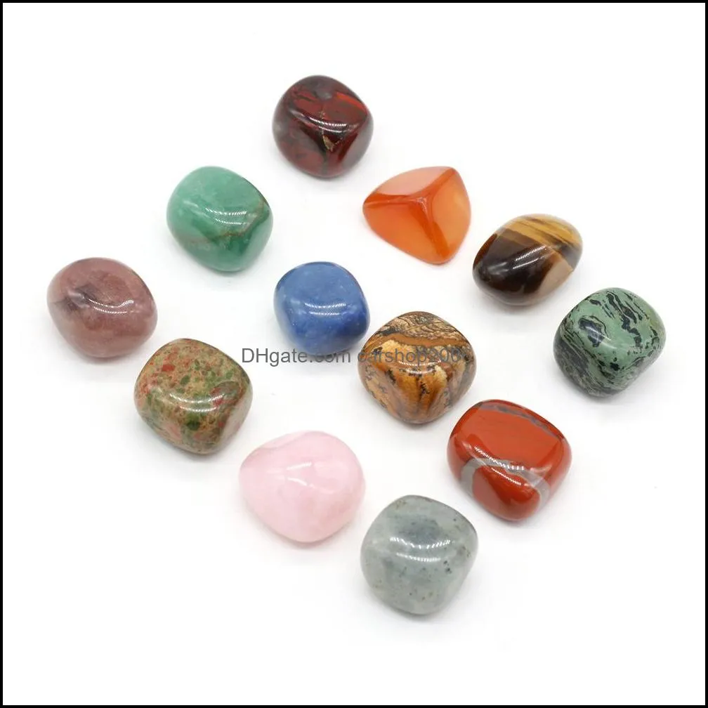 Reiki Natural Stone Tumbled stone Irregular Polishing Rose Quartz Tiger`s Eye Agate Yoga Energy Bead For Chakra Healing Decoration