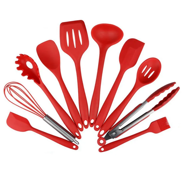 Food Silicone Cookware Utensils Set Home and Kitchen Accessories 10 Piece Kitchenware Baking Cooking Tools Heat Resistant