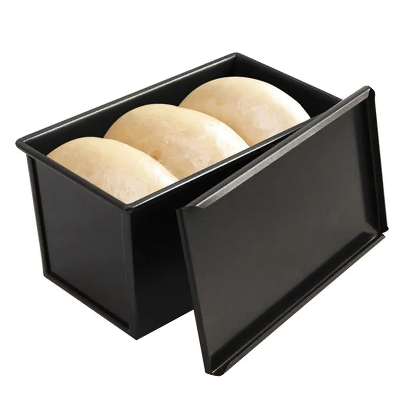 Utile 450g Pan del pane in acciaio al carbonio Pan con coperchio Tostare il coperchio di muffa Heavy Duty Professional Maker W220425