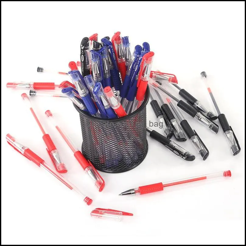 european standard gel pen 0.5m bullet point/needle type red black blue water-based pen learning stationery oil-based carbon pen