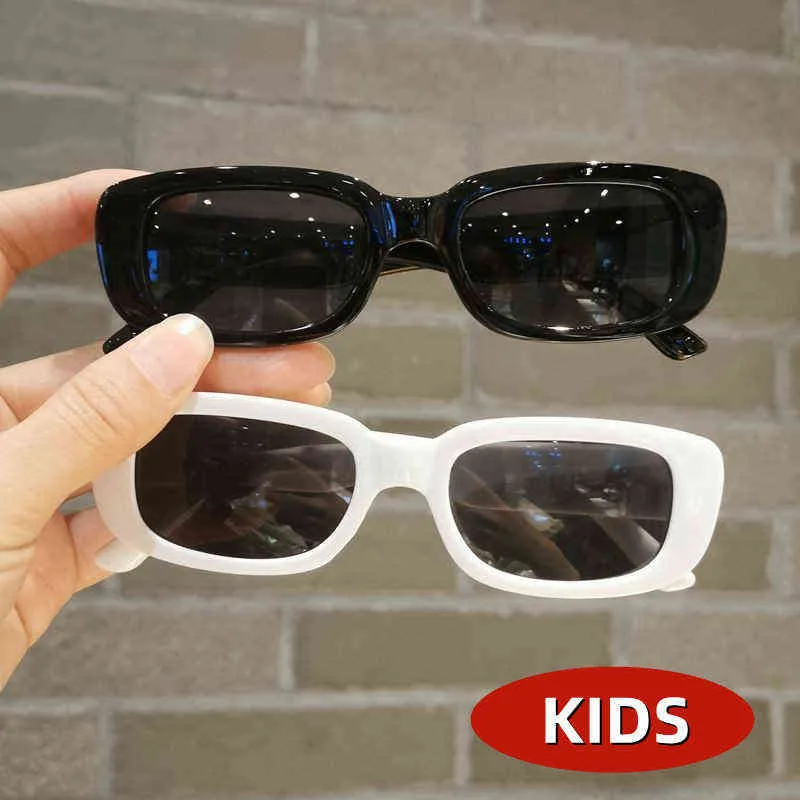 2022 Small Rectangle Sunglasses For Children Boy Girls Square Frame Fashion Gift Sun Glasses Kids Baby UV400 Protection Eyewear Y220624