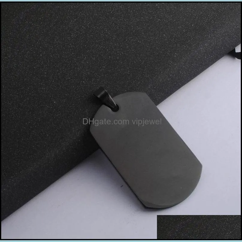 black color stainless steel dog tags charms men boy fashion pendant jewelry findings components for necklace