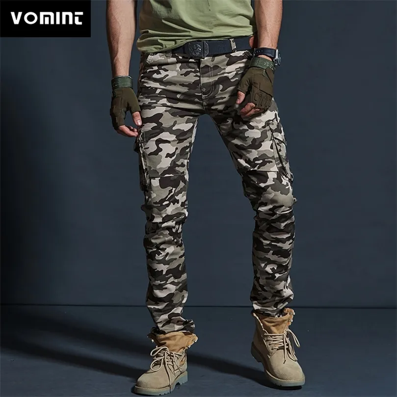 Vomint Męski Wojskowy Style Wojskowe Perylnie Wodoodporne oddychające spodnie męskie spodnie Joggers Army Pockets Casual Spods plus rozmiar 201126