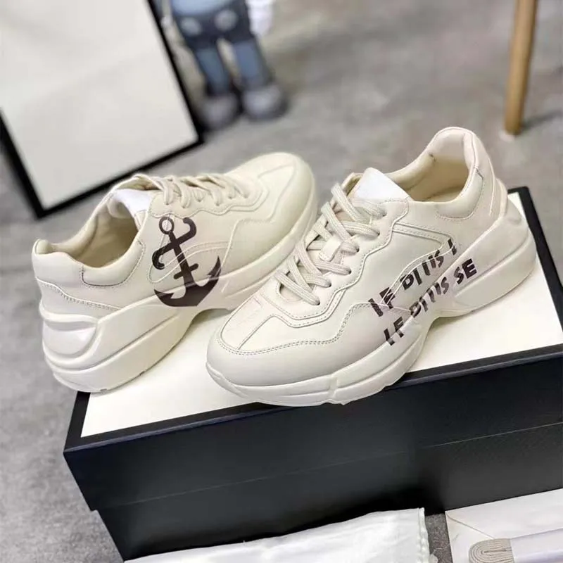 rhyton leather sneaker with tiger