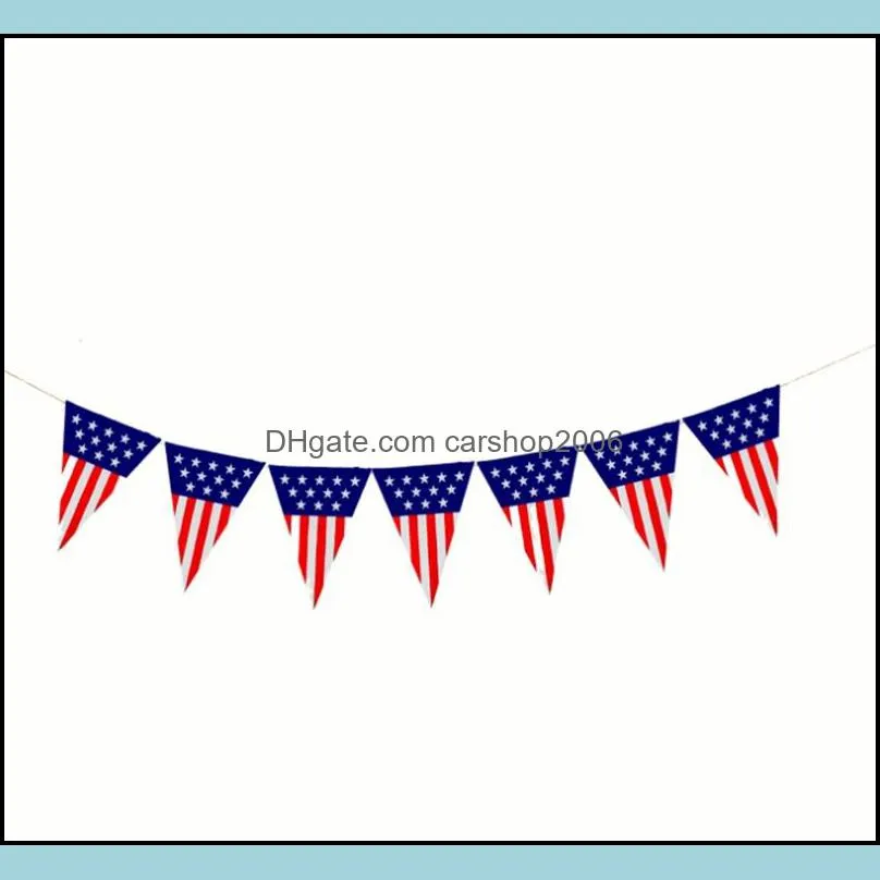 usa burlap flags us national day pull flags colorized independence day pennants bunting banners party decoration free shipping