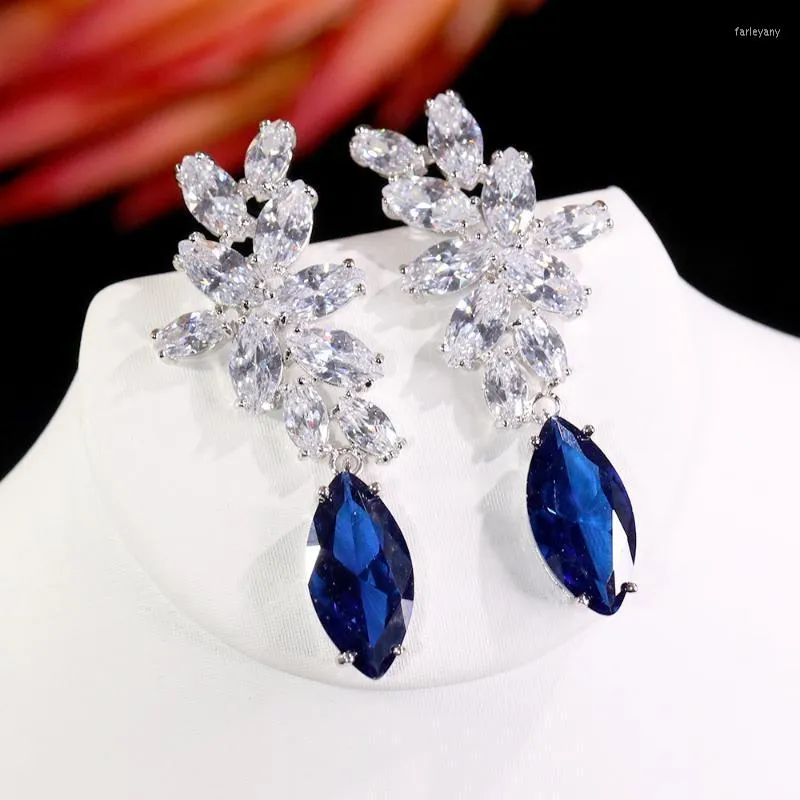 Stud Product Cubic Zirconia Orecchini pendenti blu da donna Gioielli Fashion Water Design Accessori per abiti da seraStud StudStud Farl22