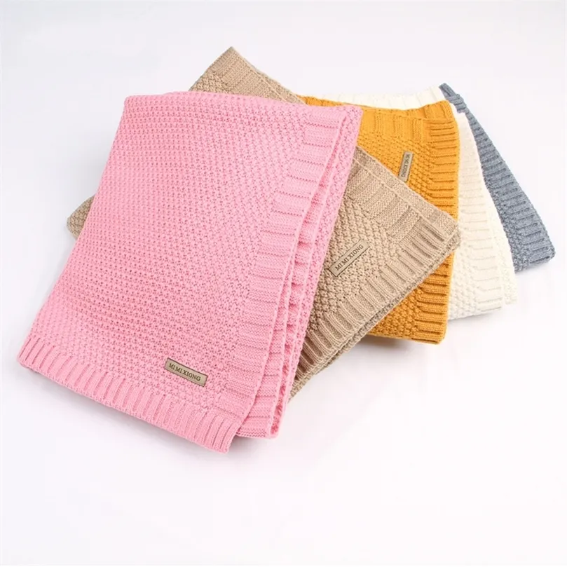 Knitted born Blankets Super Soft Stroller Wrap Infant Swaddle Kids Inbakeren Stuff For Monthly Toddler Bedding 220519