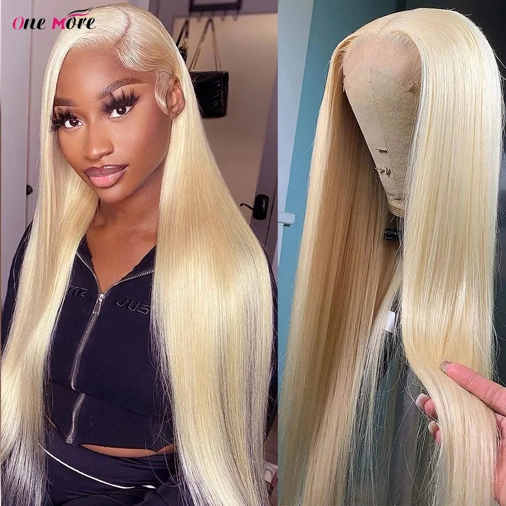 32 Inch 613 Blonde Bone Straight Lace Frontal Human Hair Wigs With Babyhair For Black Women Synthetic Closure Wig