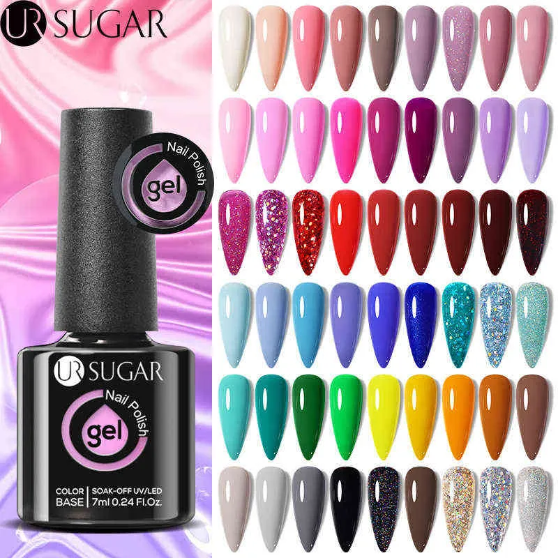 NXY Nail Gel 7 ml Bouteille En Verre Couleur Vernis Semi Permanent Vernis Soak Off Uv Led Vernis Tout pour Manucure s Art 0328