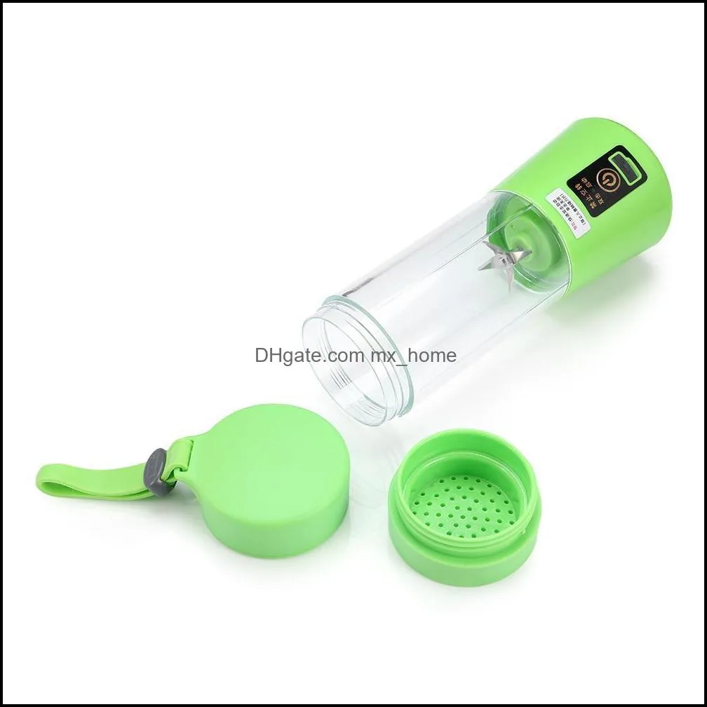 1300MA Electric Juicer Cup Mini Portable USB Rechargeable Juice Blender And Mixer 2 leaf plastic Juice Making Cup