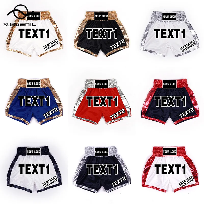 Fight Wear MMA Shorts Män Kvinnor Kids Muay Thai Shorts Custom Kickboxing Pants Fitness Sanda Boxning Tävling Training Clothes 220613
