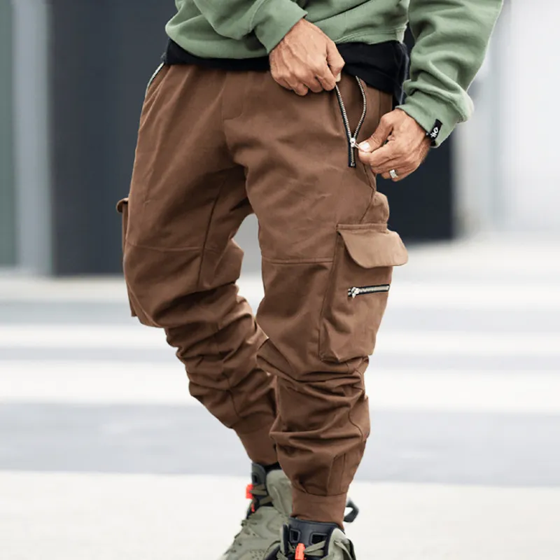 Joggers męskie spodnie haremki z wieloma kieszeniami Streetwear hiphopowe spodnie dresowe Harajuku wiosna Casual Track Cargo Pant spodnie 220705