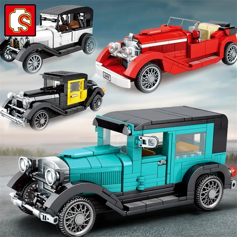 Sembo Blocks City Car Model Kit Classic Wecker Vintage Technical Vehicle Building Diy Bricks Toys Kids Speed ​​220715