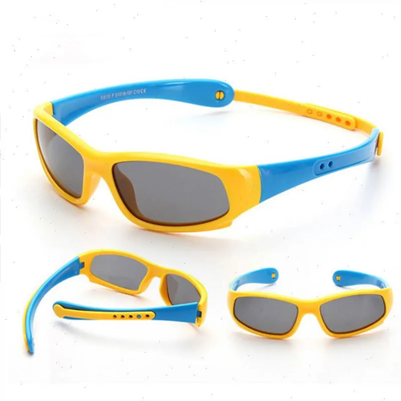 لا يمكن كسر الأطفال بسهولة TR90 النظارات الشمسية المستقطبة للأطفال سلامة نظارات مرنة المطاط oculos infantil