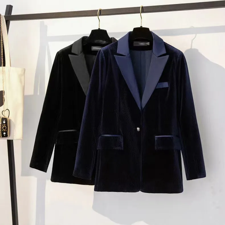 T6379 Womens Suits & Blazers Tide Brand High-Quality Retro Fashion designer pleuche Series Suit Jacket Lion Double-Breasted Slim Plus Size Women's Clothing