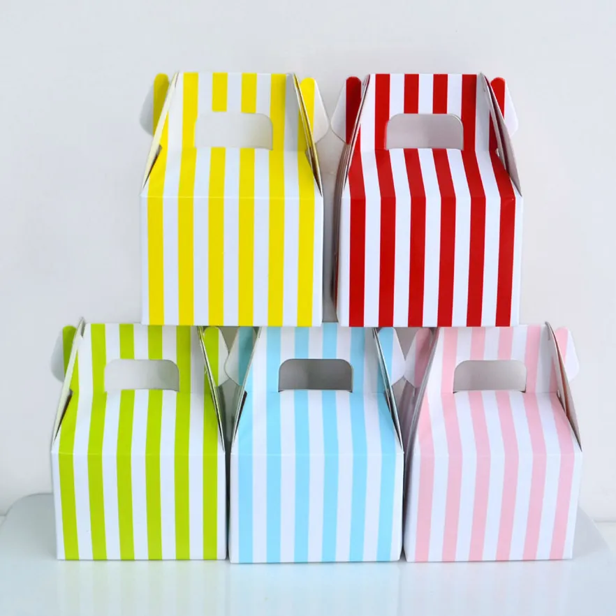 100pcs Paper Gift Wrap Sacs Candy Box Mariage Anniversaire Party Chocolate Unique Beautiful Design 5Colors