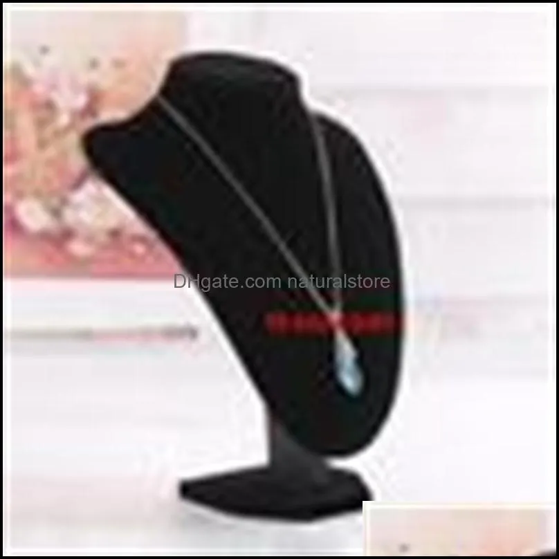 Black Velvet Neck Shelf Models Necklace Pendant Holder Mannequin Bust Jewelry Display Stand Show Storage