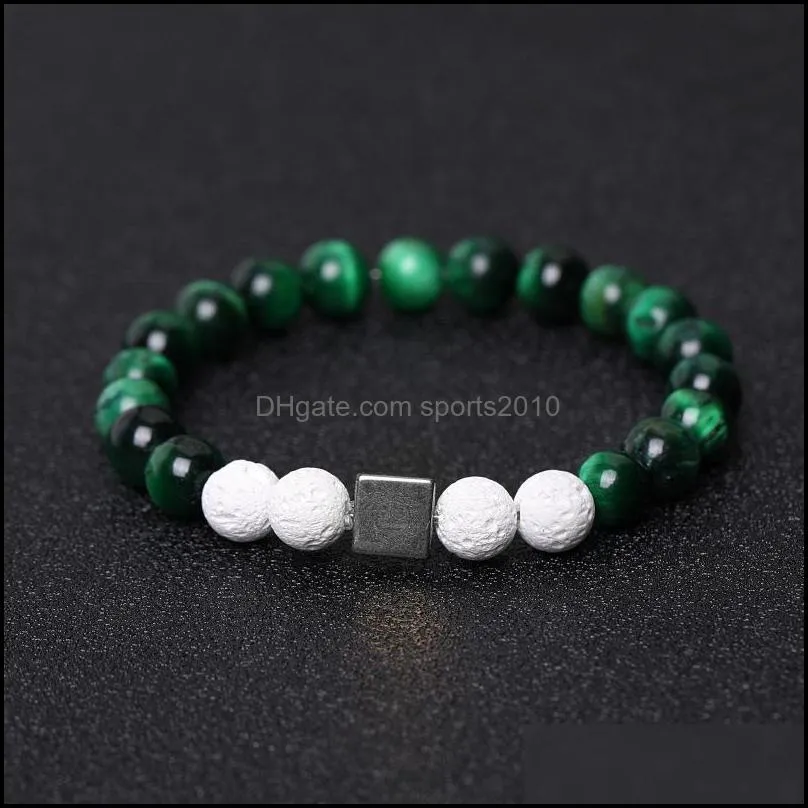 8mm white dyed lava stone chakra stone strand bracelets for women men yoga buddha energy jewelr sports2010