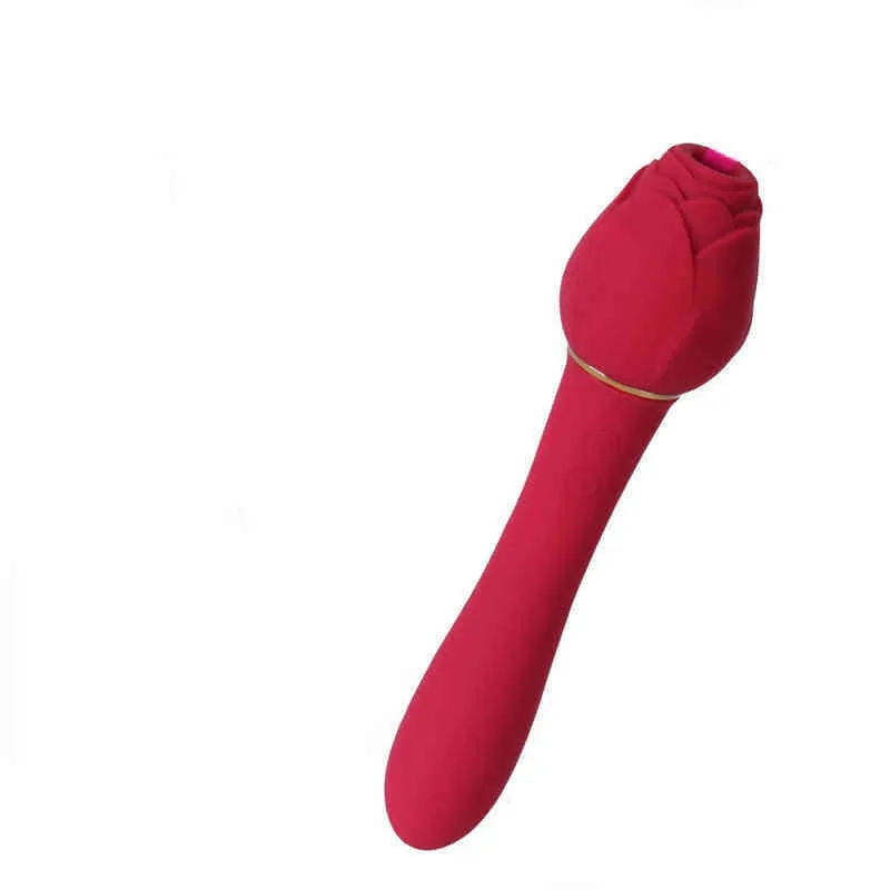 Nxy vibrators sexy rose stok zuigen vibrator voor vrouwen clitoris sucker vaginale anale plug dildo vrouwelijke masturbator sex speelgoed erotische producten 220407