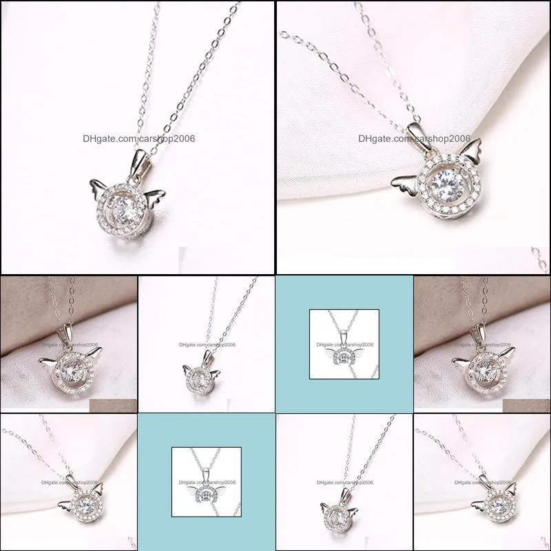 angel wings necklaces trend cute 925 heartbeat beating heart necklace carshop2006