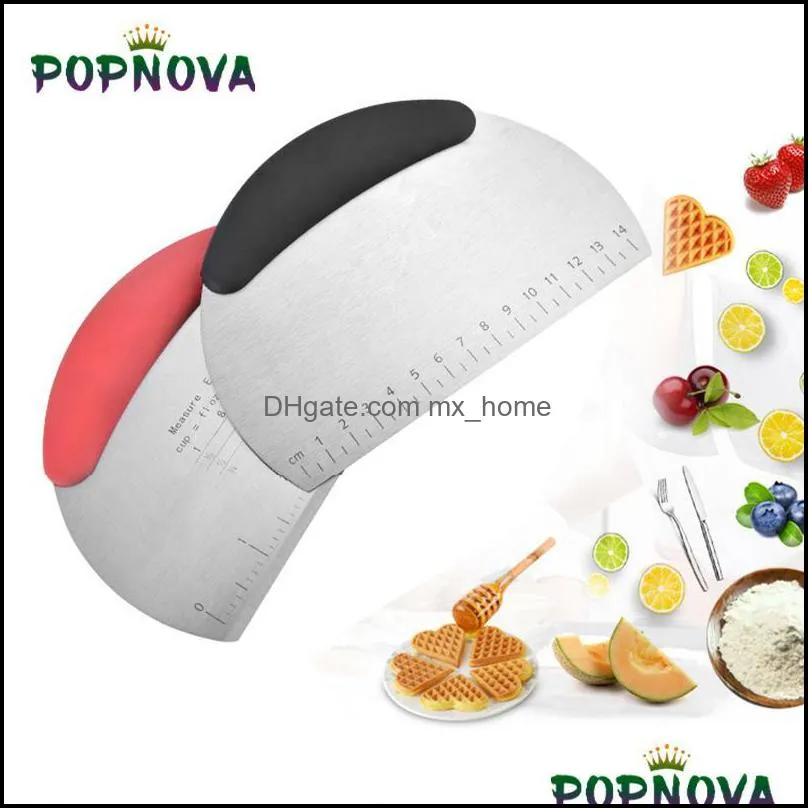 stainless steel dough scraper cutter with graduated kitchen pastry cake pizza flour cutting tool pastry chopper baking supplies