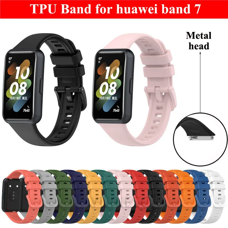 Silikon-Armband für Huawei Band 7 Smart Zubehör Ersatz-Armbänder Gurt für Huawei Band7 Armband