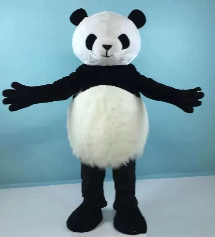 2022 Venda de fábrica com desconto Um grande traje de mascote de panda peludo para adultos