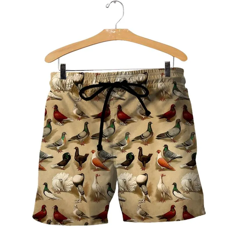 Herr shorts män djurpige 3d grafik tryckt sommarstrand harajuku manlig mode hip hop casual all-match shortsmen's