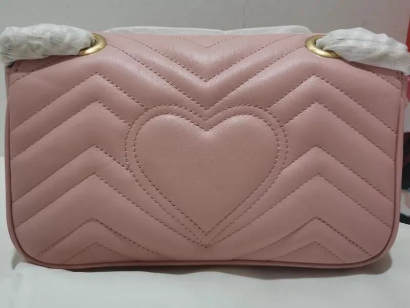 5A Quality Bags 446744 22cm Marmont matelassé mini Shoulder Handbag For Women with Dust Bag+Box