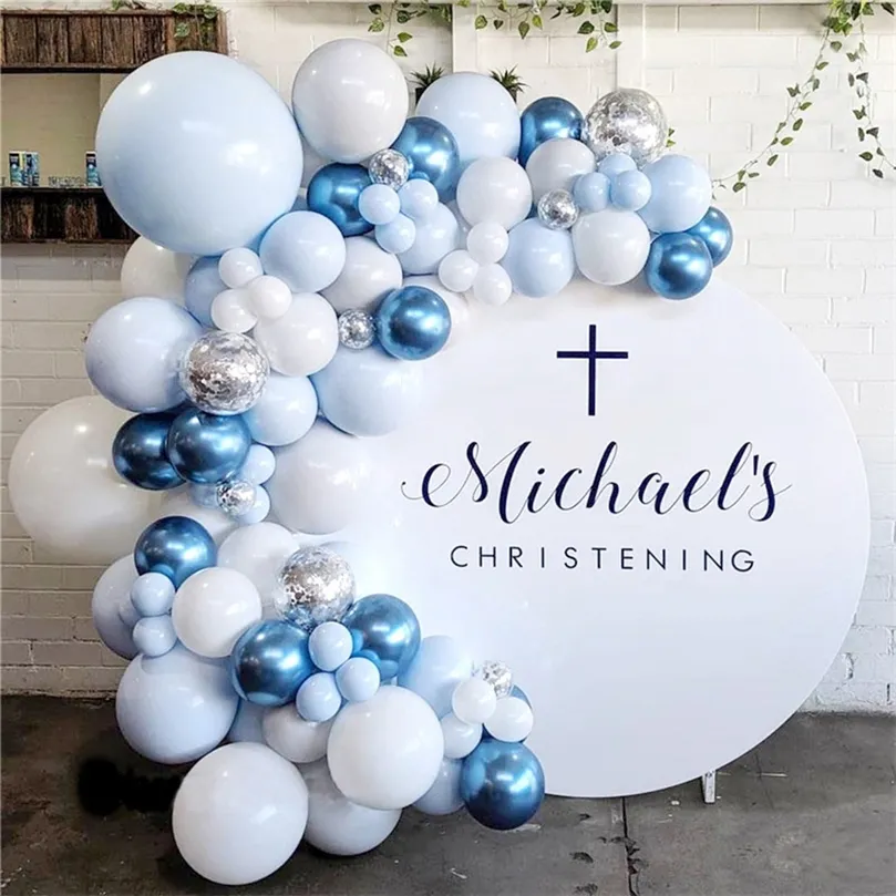 Macaron Ballonnen Garland Arch Party White Blue Ballons Wedding Birthday Festival Decoratie Event Balloon Set 220527