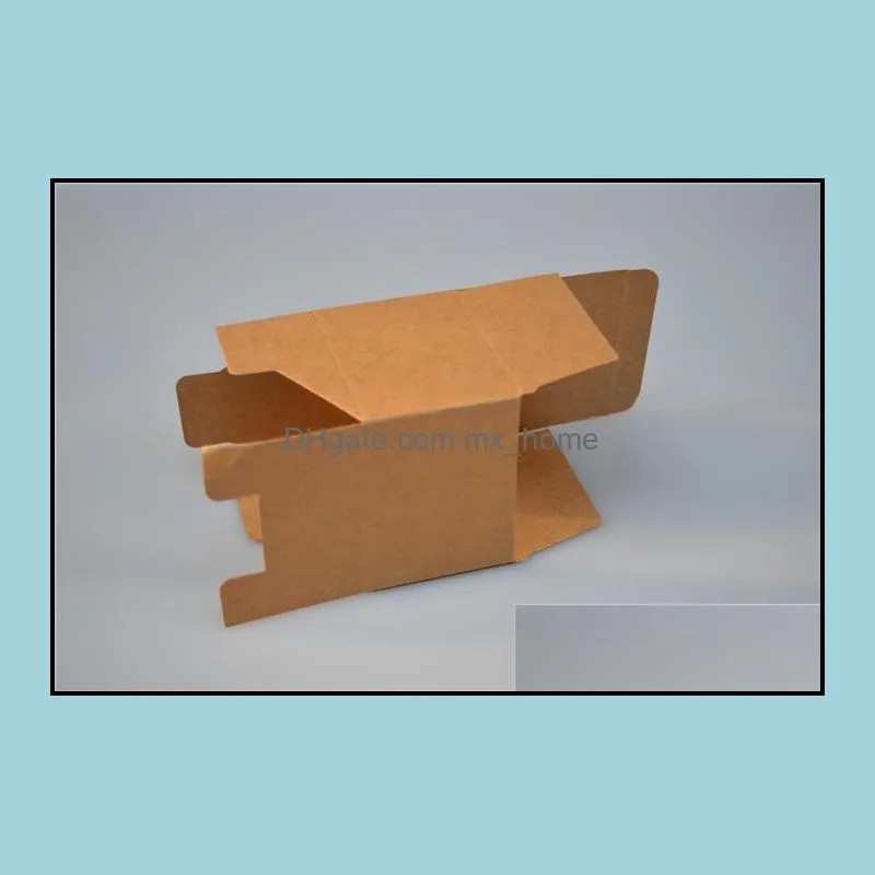 Qi 13sizes cube kraft paper gift box square brown kraft cardboard box for packaging natural jewelry birthday gift