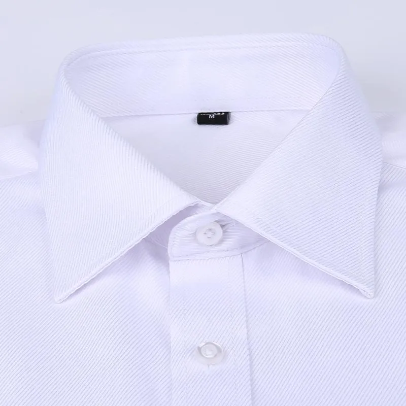 Camisas de vestido masculino Mangueado Men camisa francesa 2022 Botões casuais de manga longa branca Marca masculina FIT RUNKLINKS INCLUI 6XLMENS