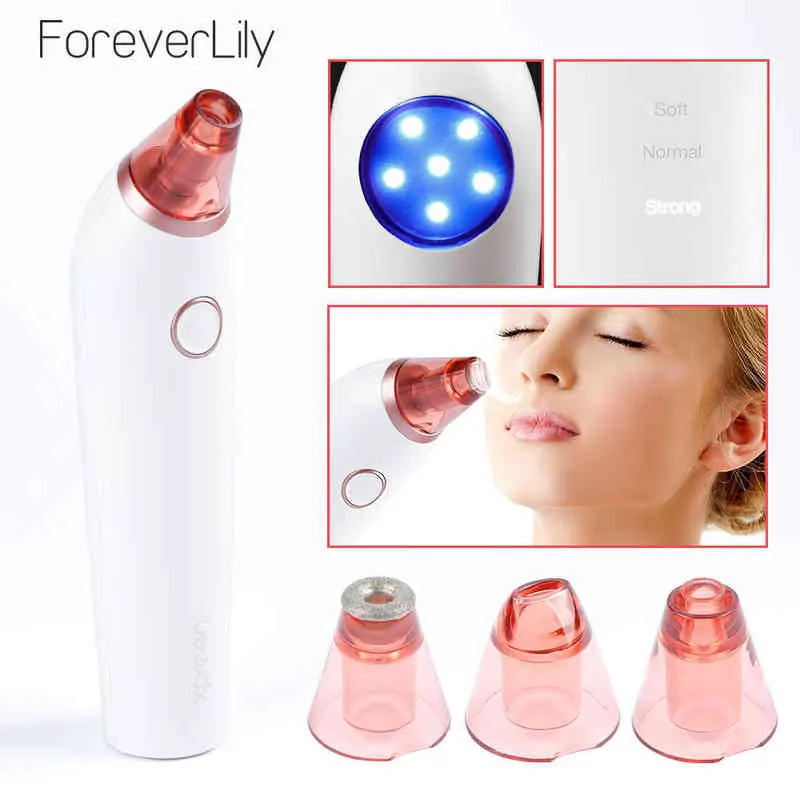 Blackhead Remover Vacuum Pore Cleaner Electric Blackhead Remover Suction Pore Ance Vacuum Cleaner Microdermabrasion Facial Black 220514