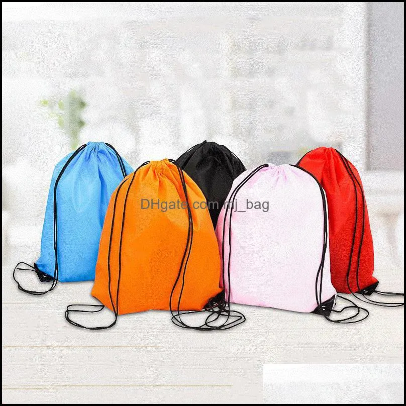 Sacs de rangement Creative Portable Dstring Backpack Solid Color Sports Fashio Dhayt