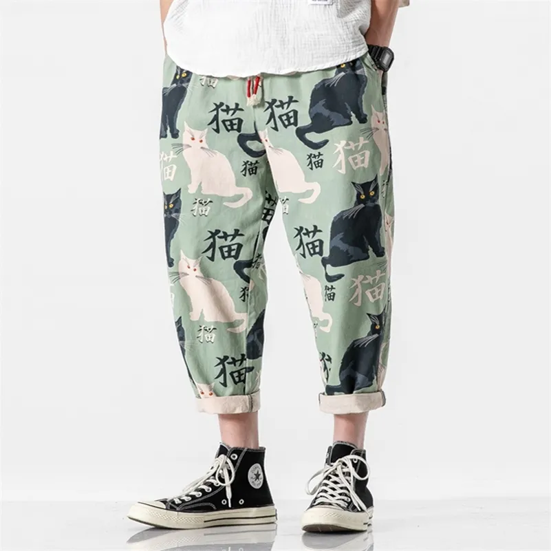 Streetwear homme été sarouel imprimé pantalons décontractés Mans Harajuku style surdimensionné pantalon de jogging femme mode bas 5XL 220726