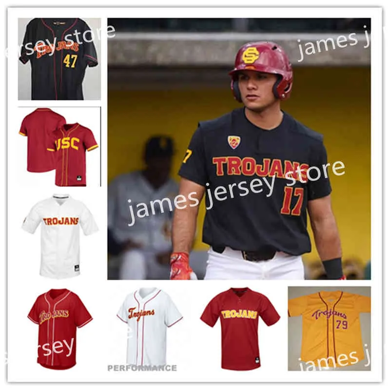 Xflsp 2022College Custom USC Trojans Baseball Jersey 20 Ethan Hoopingarner 21 Adrian Colon-Rosado 22 Clay Owens 23 Charlies 24 Ethan Reed 25