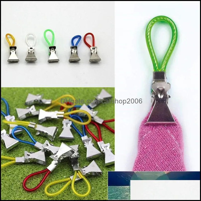 5Pcs Clothes Pegs Stainless Steel Clothespins Colorful Laundry Tea Towel Hanging Clips Loops Clips Kitchen Bathroom Clips