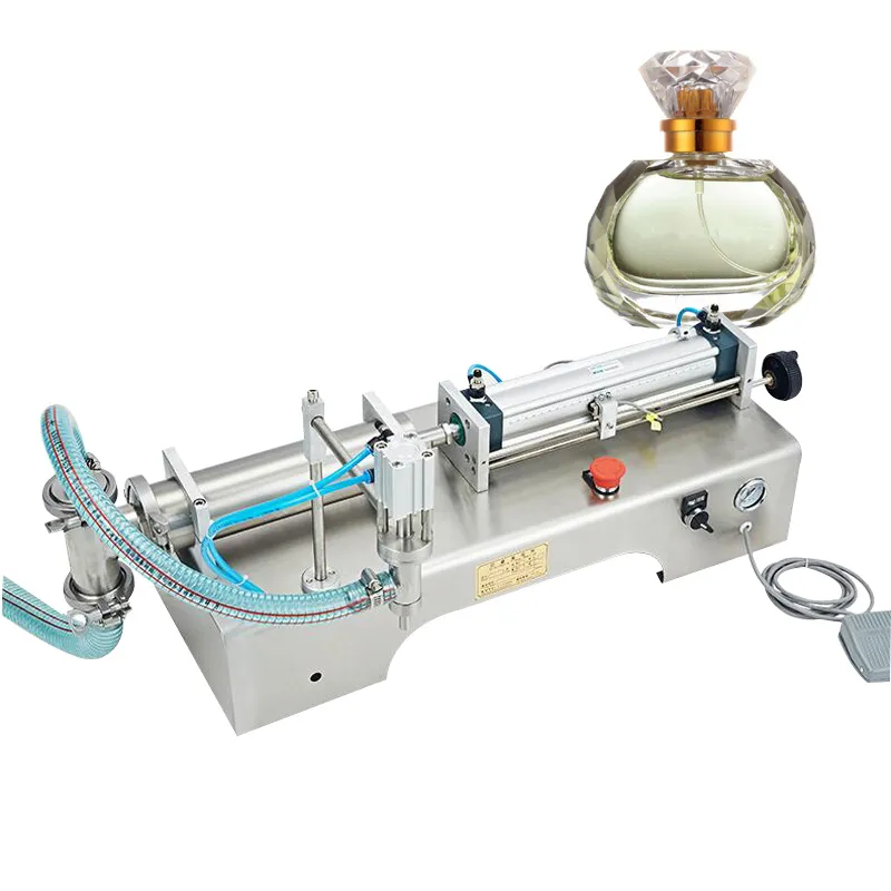 Single Head Liquid Filling Machine Pneumatic For Wine Milk Juice Vinegar Coffee Oil Drink Detergent Stainless Steel Filler