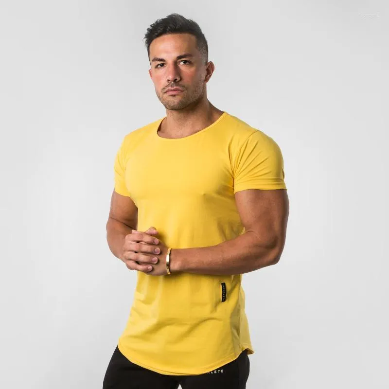 Men's T-Shirts 2022 ALPHALETE Men Casual Gyms Tight Fitness Mens Short Sleeve Cotton Spring Sportwear O-Neck Tees