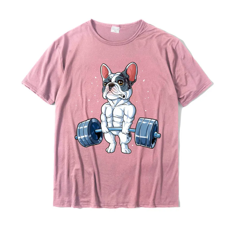 Camisa Tops Tees Designer O Neck Casual Short Sleeve Pure Cotton Mens T-shirts Design T Shirt Wholesale French Bulldog Weightlifting Funny Deadlift Men Fitness Gym T-Shirt__18625 pink